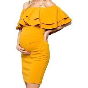 Mustard maternity dress